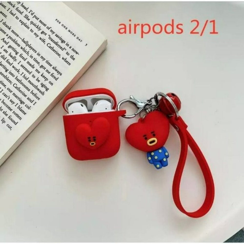 New Case AirPods 2 and 1  Keychain Selicone TATA